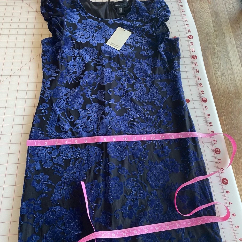 Adrienne Vittadini new w/ tags velvet navy blue & black floral dress size xs